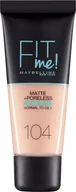 Podkłady do twarzy - Maybelline Maybelline, Fit Me Matte + Poreless, Liquid Foundation, 104, Soft Ivory, 30 ml For Women - miniaturka - grafika 1