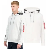 Odzież taktyczna i umundurowanie - Alpha Industries Bluza z kapturem Alpha Hoodie 126803 92 - Biała/Czarna - miniaturka - grafika 1