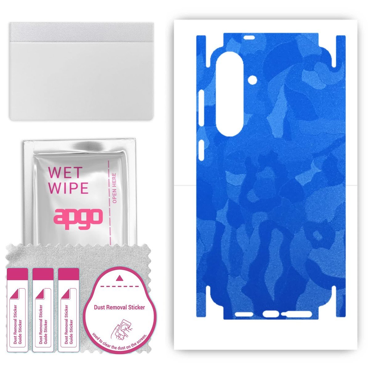 Folia naklejka skórka strukturalna na TYŁ+BOKI do Samsung Galaxy S24+ Plus - Moro Camo Niebieski - apgo SKINS