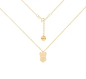 Naszyjniki - Pozłacany choker pancerka z psem Buldog Francuski - miniaturka - grafika 1