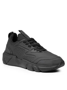 Calvin Klein Sneakersy Low Lace Up Lth HM0HM00317 Czarny - Sneakersy damskie - miniaturka - grafika 1