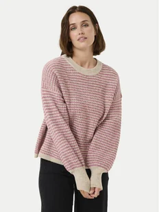 Kaffe Sweter Ellery 10509032 Różowy Loose Fit - Swetry damskie - miniaturka - grafika 1