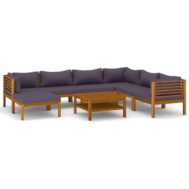 Zestaw Mebli Ogrodowych z Drewna Akacjowego, Stolik 65x65x35 cm, Sofa 69x69
