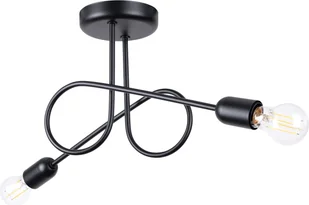 Żyrandol LOOP 2 czarny 2xE27 15W stal 25.5x18x57cm Sollux Lighting - Lampy sufitowe - miniaturka - grafika 1