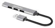 Huby USB - Manhattan 168427 huby i koncentratory USB 3.2 Gen 1 (3.1 Gen 1) Type-A 5000 Mbit/s Szary - miniaturka - grafika 1