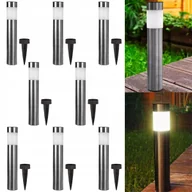 Lampy ogrodowe - 8x Słupek Ogrodowy LED Solarny - Okrągły Wbijany Stojący Lampa Zewnętrzna - miniaturka - grafika 1