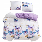 Pościel - Pościel 200x220 bawełna satynowa dwustronna GierekHoff Premium 3 el motyle - miniaturka - grafika 1