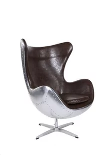 D2.Design Fotel Jajo aluminium brąz PU 24965 - Fotele - miniaturka - grafika 1