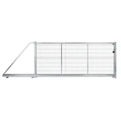 Ogrodzenia - Naterial Brama przesuwna Modus 4x1.7 m lewa srebrna - miniaturka - grafika 1