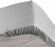 Prześcieradła - Douceur d'intérieur Douceur dintérieur Prześcieradło z gumką 160 x 200 cm kolor jasnoszary 1643198 - miniaturka - grafika 1