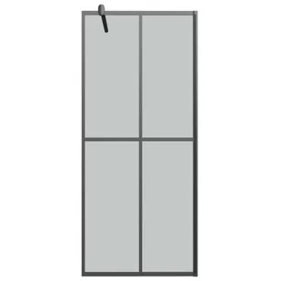 vidaXL VidaXL Ścianka prysznicowa z półką czarna, 100x195 cm ESG i aluminium - Ścianki i drzwi prysznicowe - miniaturka - grafika 5