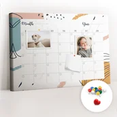 Tablice i flipcharty - Szkolna Tablica korkowa 60x40 cm, Kolorowe Pinezki, wzór Organizator biznesowy - miniaturka - grafika 1