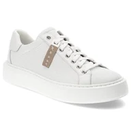 Półbuty damskie - Białe Sneakersy Nessi Modne Półbuty Damskie - miniaturka - grafika 1