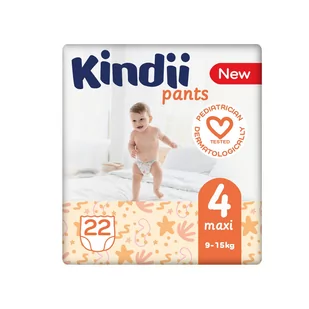 Kindii Pieluchomajtki chłonne maxi rozmiar 4 (9-15 kg) 22 sztuki - Pieluchy - miniaturka - grafika 1