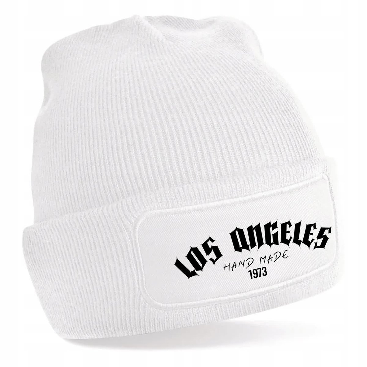 Zimowa Wygodna Czapka Biała LOS ANGELES Mix Wz