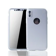 Etui i futerały do telefonów - Etui na telefon komórkowy Etui ochronne na Apple iPhone XS Pełna obudowa Osłona ekranu 360 Srebrny - miniaturka - grafika 1