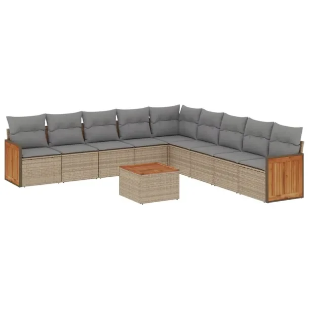Zestaw mebli ogrodowych modułowych beżowy rattan PE, wymiary: do 62 x 69