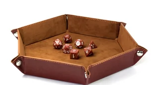 Aksamitno Skórzany Dice Tray Tacka Na Kości RPG Odnowiona Karczma - Rozmiar:17,5 x 17,5 cm - Gry planszowe - miniaturka - grafika 1