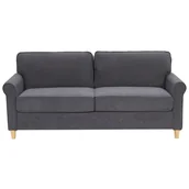 Sofy i kanapy - Beliani Sofa 3-osobowa welurowa szara RONNEBY - miniaturka - grafika 1