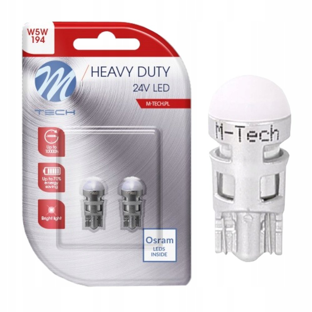 2x Żarówka W5w T10 194 Led Osram 1xsmd3030 24v Biała Tir
