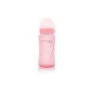 Butelki dla niemowląt - BABY&TRAVEL EVERYDAY BABY Szklana butelka ze smoczkiem M różowa 6m+ 240ml - miniaturka - grafika 1