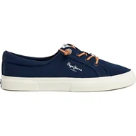 Trampki damskie - Pepe Jeans Damskie trampki KENTON BLOCK W, niebieskie (granatowe), 3 UK, niebieski (Blue Navy), 3 UK - miniaturka - grafika 1