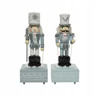 Ozdoby bożonarodzeniowe - Pozytywka Drewniana Dziadek Do Orzechów 30 Cm Szary - miniaturka - grafika 1