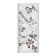 Naklejki na ścianę - Naklejka na drzwi HOMEPRINT Malowane motyle, kwiaty 95x205 cm - miniaturka - grafika 1