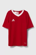 Koszulki dla dziewczynek - adidas Performance t-shirt dziecięcy kolor czerwony gładki - miniaturka - grafika 1