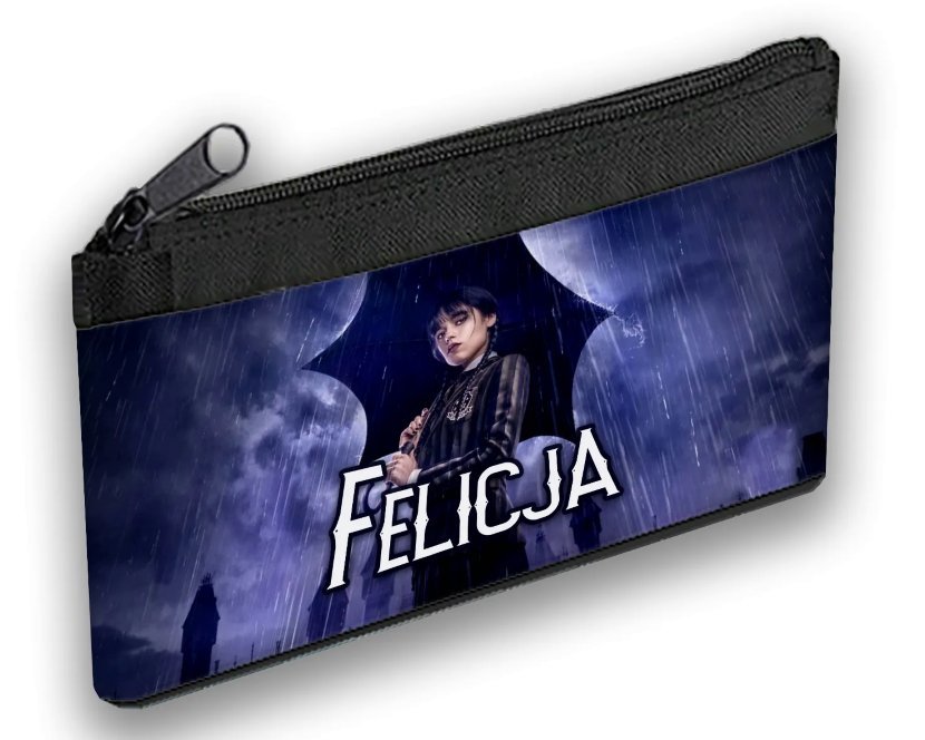 Personalizowany piórnik Wednesday Addams z Twoim imieniem
