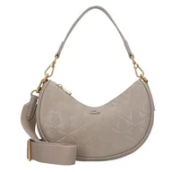 Torebki damskie - Lacoste Maheki Torba na ramię Skórzany 24 cm szary - miniaturka - grafika 1