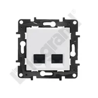 Gniazdka elektryczne - Legrand NILOE STEP GNIAZDO PODWÓJNE 2xRJ45 KAT 5E UTP BIAŁE 863160 - miniaturka - grafika 1