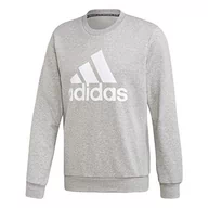 Bluzy męskie - adidas MH Bos Crew FT bluza męska, Mgreyh/White, S - miniaturka - grafika 1