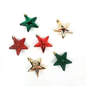 Ozdoby bożonarodzeniowe - Ozdoby choinkowe, gwiazdki z tworzywa sztucznego, 6 szt. - miniaturka - grafika 1