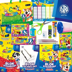 WYPRAWKA SZKOLNA ASTRINO (TECZKA Z RĄCZKĄ) L - 20 el. - Szkolne artykuły papiernicze - miniaturka - grafika 1