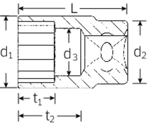 Nasadka 1/2" rozmiar 9/16", 12-kątna, krótka STAHLWILLE - Klucze i nasadki - miniaturka - grafika 2