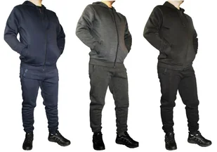 Dres Męski Komplet Spodnie Ocieplane Plus Bluza Ocieplana Z Kapturem 4xl - Dresy męskie - miniaturka - grafika 1