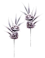 Sztuczne kwiaty - Sztuczna róża, kwiaty, gałązka róży, pojedynczy bukiet ślubny, dekoracja, kwiat, łodyga, pąki, gałąźka, kwiaty, gałązka dekoracyjna, sztuczna gałązka - miniaturka - grafika 1