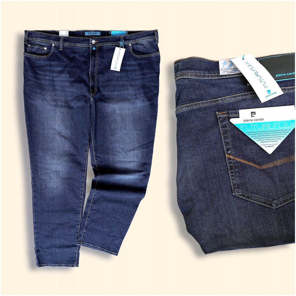 PIERRE CARDIN Nowe Jeansy Męskie FUTUREFLEX EU 70 / 6XL XXXXXXL