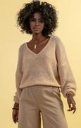 Swetry damskie - Sweter z wełny merynos w kolorze beżowym F1670, Kolor beżowy, Rozmiar M/L, Fobya - Primodo.com - miniaturka - grafika 1