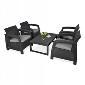 Meble ogrodowe - Zestaw Mebli ogrodowych CORFU QUATTRO/LYON Graphite 1 szt - miniaturka - grafika 1