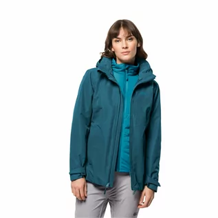 Kurtki damskie - Damska kurtka 3w1 Jack Wolfskin BERGLAND 3IN1 JKT W blue coral - XS - grafika 1