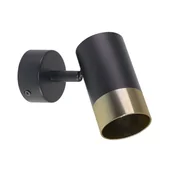 Lampy ścienne - Czarny kinkiet ścienny ze złotym elementem 91-27412 z serii TOBI - miniaturka - grafika 1