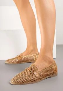 Brązowe Mokasyny Loafersy z Ażurową Cholewką Kolarila - Mokasyny damskie - miniaturka - grafika 1