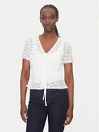 Bluzki damskie - Morgan Bluzka 231-DATE Biały Slim Fit - miniaturka - grafika 1