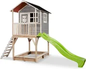 Place zabaw - Exit Domek drewniany dla dzieci ze zjeżdżalnią Loft 700 - szary - miniaturka - grafika 1