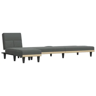 Sofa rozkładana L, ciemnoszara, 255x140x70 cm, tkanina Lumarko! - Narożniki - miniaturka - grafika 5