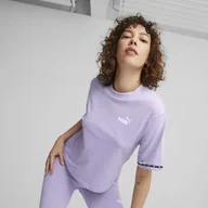 Koszulki sportowe damskie - Damski t-shirt z nadrukiem Puma Power Tape Tee - fioletowy - PUMA - miniaturka - grafika 1