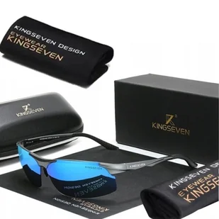 Okulary Kingseven Czarny Niebieski - Okulary przeciwsłoneczne - miniaturka - grafika 1