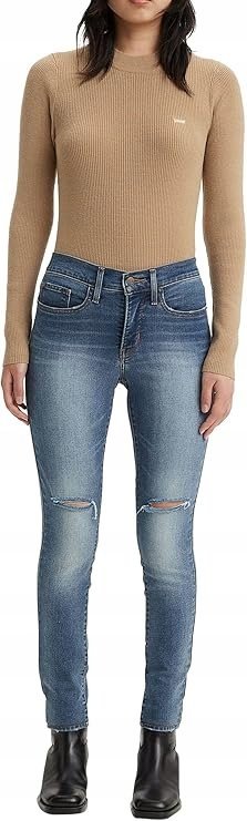 LEVI'S JEANSY RURKI Z PRZETARCIAMI I DZIURAMI 26/30 6EA